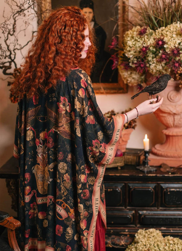 Market of Stars Heart of Gold Goddess Starduster Kimono With Sacred Heart