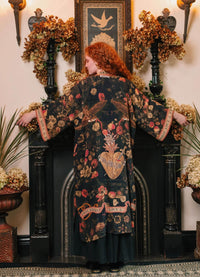 Market of Stars Heart of Gold Opera Duster Kimono Robe With Sacred Heart