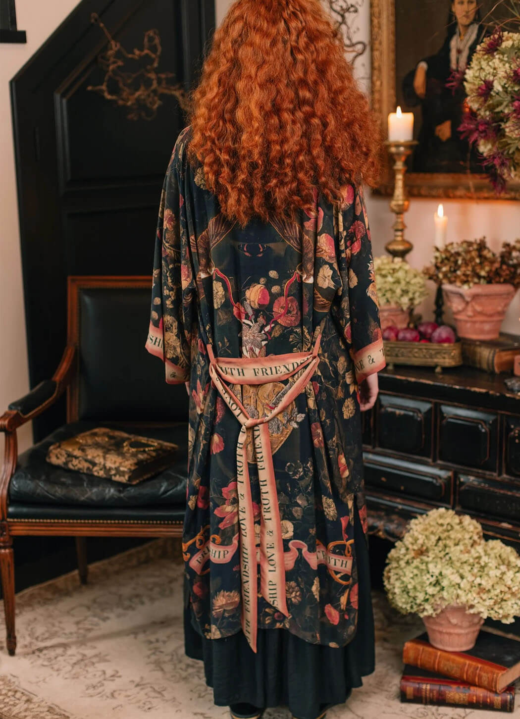 Market of Stars Heart of Gold Opera Duster Kimono Robe With Sacred Heart