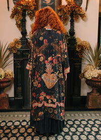 Market of Stars Heart of Gold Opera Duster Kimono Robe With Sacred Heart