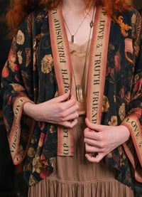 Market of Stars Heart of Gold Pixie Duster Crop Kimono With Sacred Heart