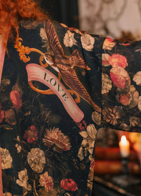 Market of Stars Heart of Gold Pixie Duster Crop Kimono With Sacred Heart