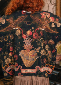 Market of Stars Heart of Gold Pixie Duster Crop Kimono With Sacred Heart