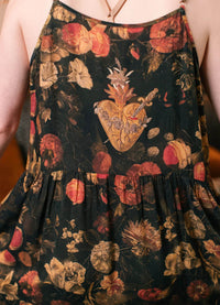 Market of Stars Heart of Gold Boheme Long Maxi Slip Dress With Sacred Heart