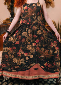 Market of Stars Heart of Gold Boheme Long Maxi Slip Dress With Sacred Heart