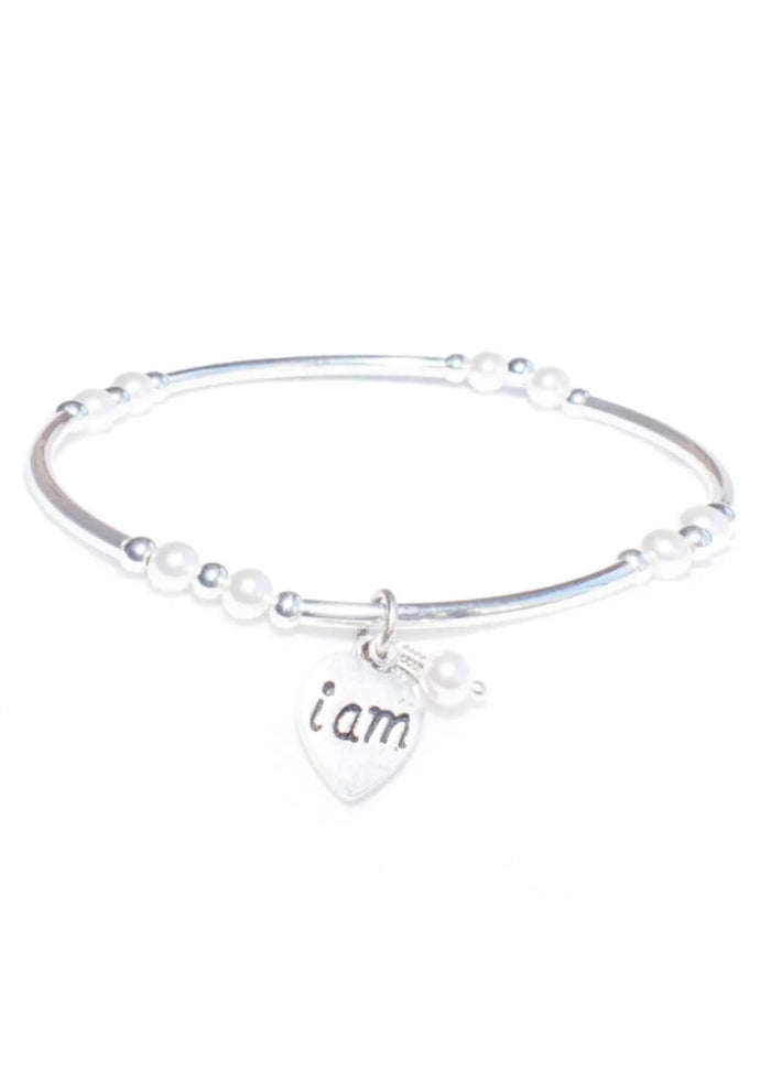 Blessing Bracelet Sterling Silver and White Pearl Intentional Bracelet