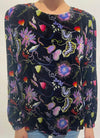 Johnny Was Inva Lucia High Neck Velvet Blouse