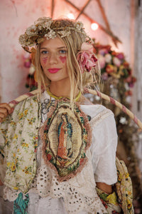 Magnolia Pearl Mary Jabot with Roses
