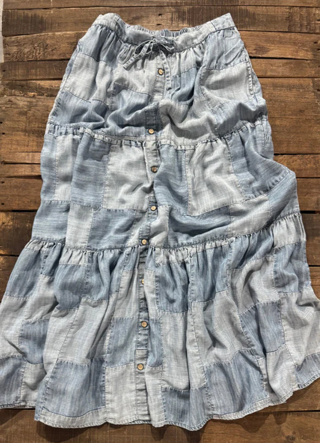 Jaded Gypsy Patchwork Skies Ruffle Skirt