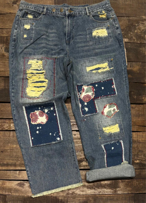 Jaded Gypsy Garden Splatter Jeans