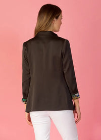 Jessie Liu Satin Jacket with Contrast Lining