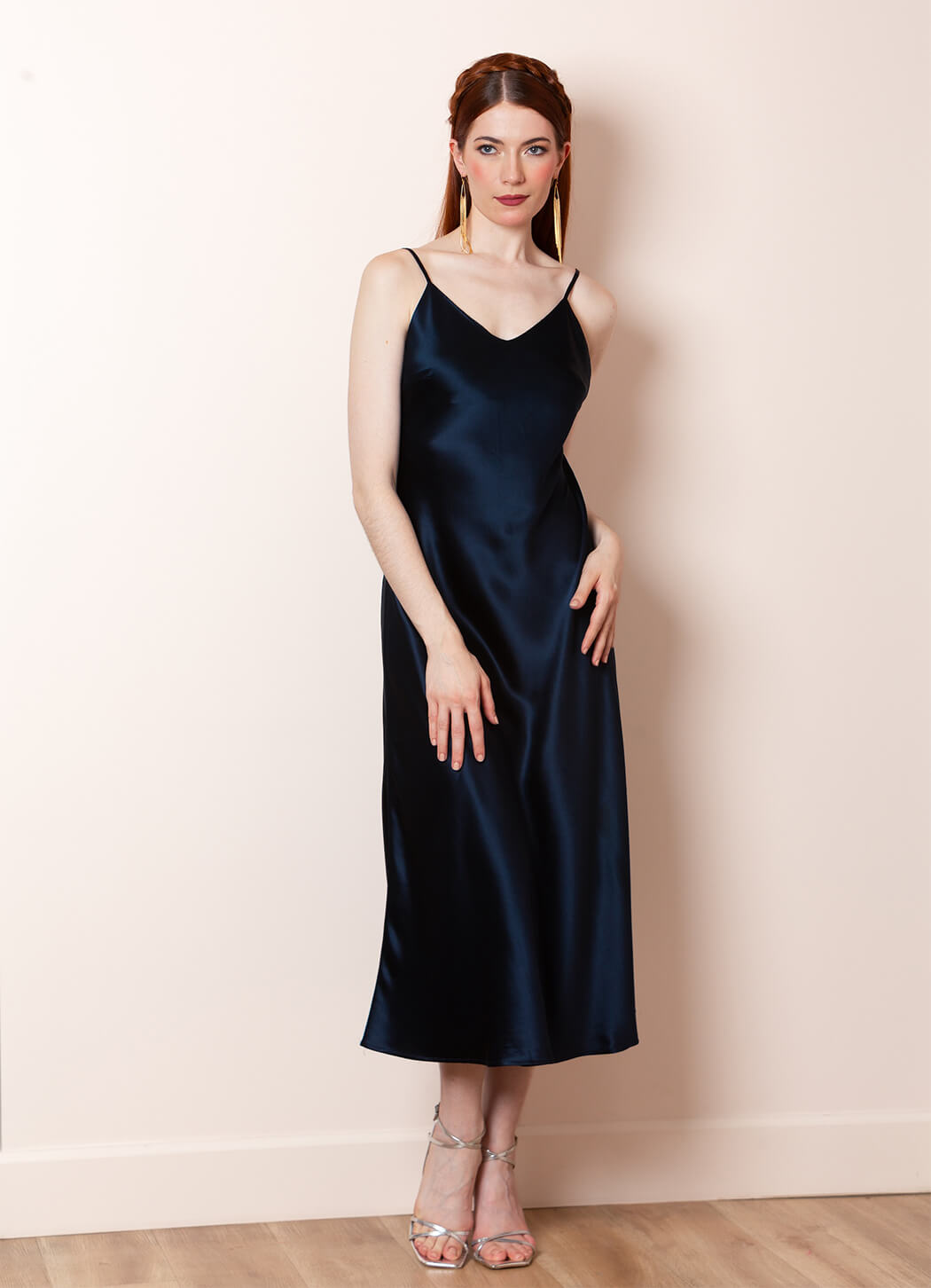 Jessie Liu Slip On Bias-Cut Dress