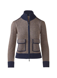 Kinross Tweed Zip Mock Cardigan
