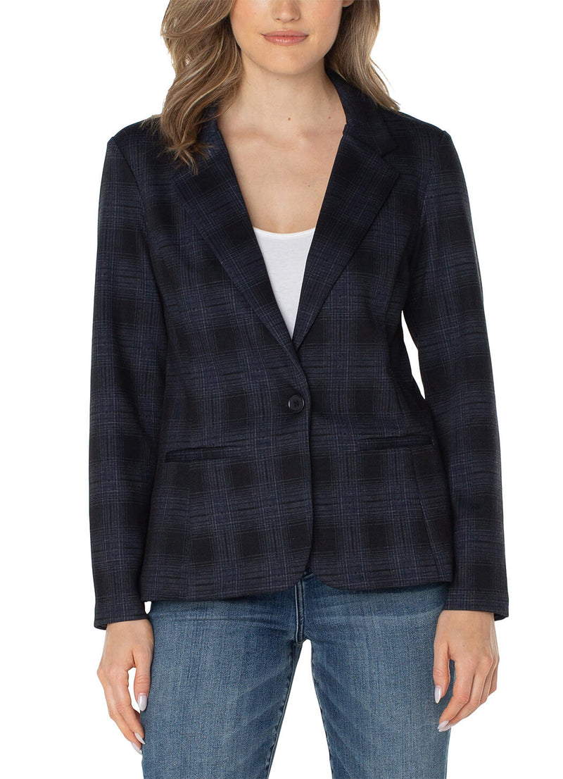 Liverpool Plaid Fitted Blazer