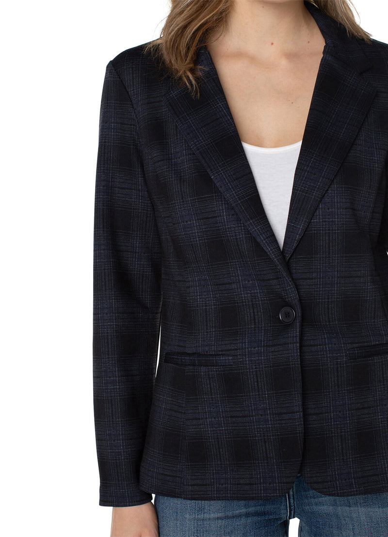 Liverpool Plaid Fitted Blazer