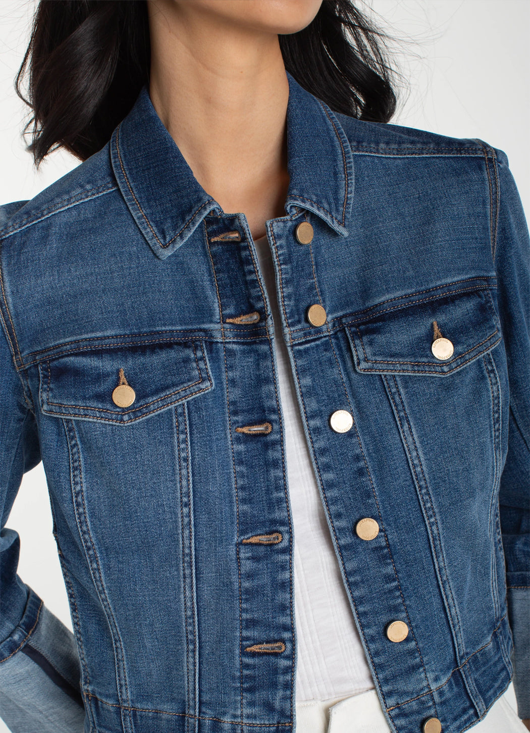 Liverpool Bracelet Length High Cuff Trucker Jacket