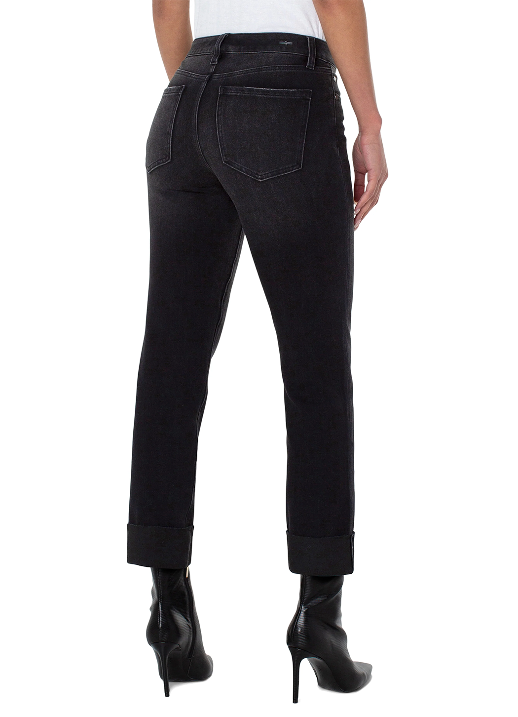 Liverpool Marley Girlfriend Raw Cut Cuff Jeans