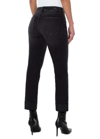 Liverpool Marley Girlfriend Raw Cut Cuff Jeans