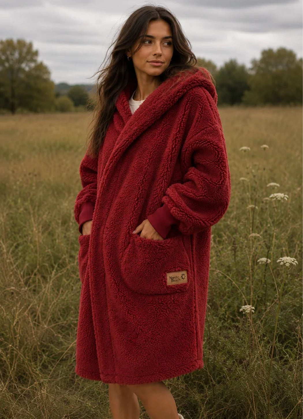 Nordic Beach Long Body Wrap - Red Velvet