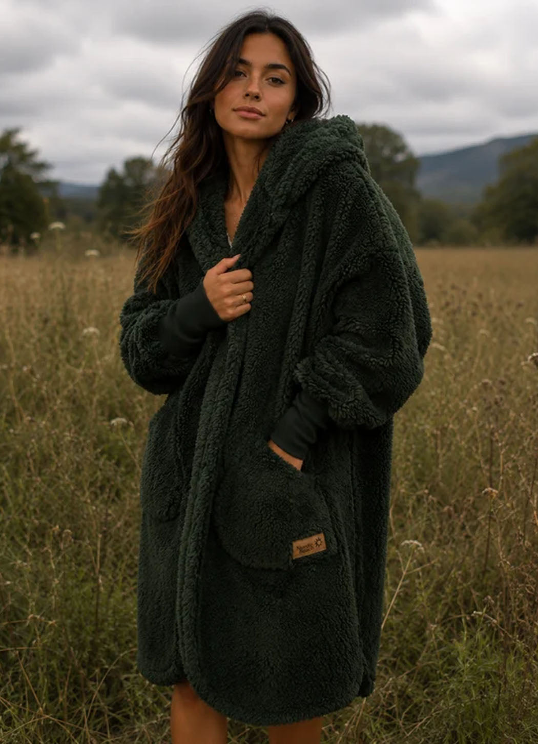 Nordic Beach Long Body Wrap - Midnight Green