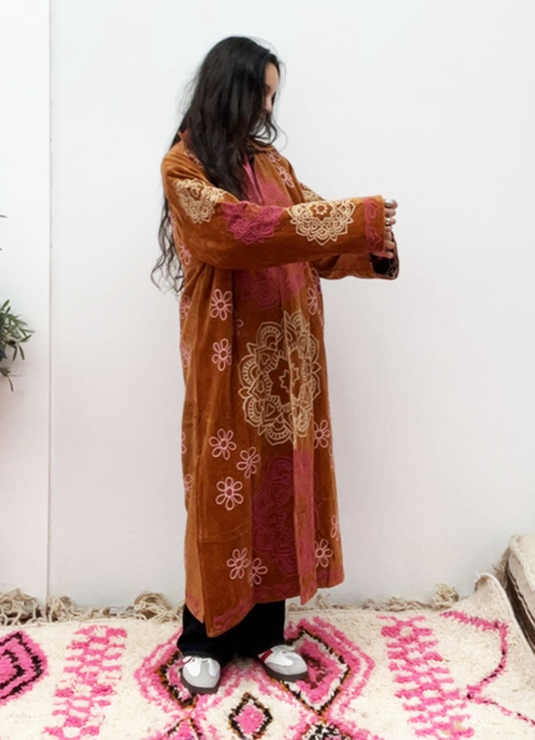 ToutVintage Long Mandala Embroidery Coat