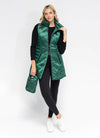 Anorak metallic chevron quilted long vest