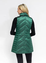 Anorak metallic chevron quilted long vest