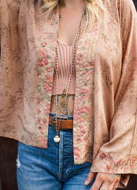 Market of Stars Map of My Heart Pixie Duster Cropped Bamboo Kimono with Hearts