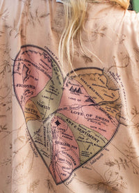 Market of Stars Map of My Heart Pixie Duster Cropped Bamboo Kimono with Hearts