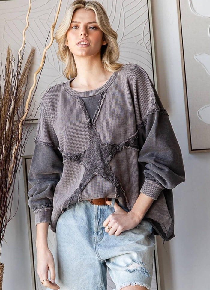 Oli & Hali Washed Star Crewneck Top