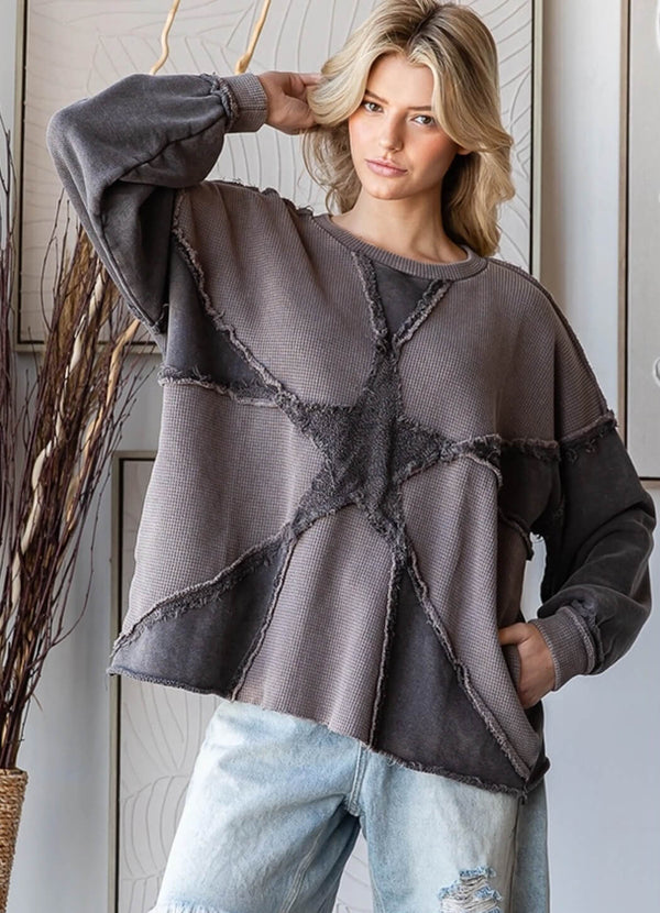 Oli & Hali Washed Star Crewneck Top