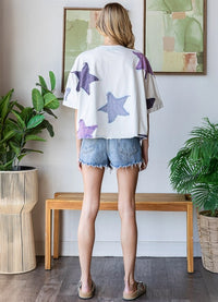 Oli & Hali Star Patchwork Oversized Tee