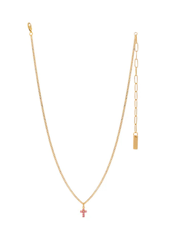 TOVA Single Mini Cross Necklace