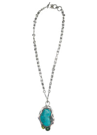 Echo of the Dreamer Turquoise 2 Green Tourmaline peridot 20" SS Chain Necklace