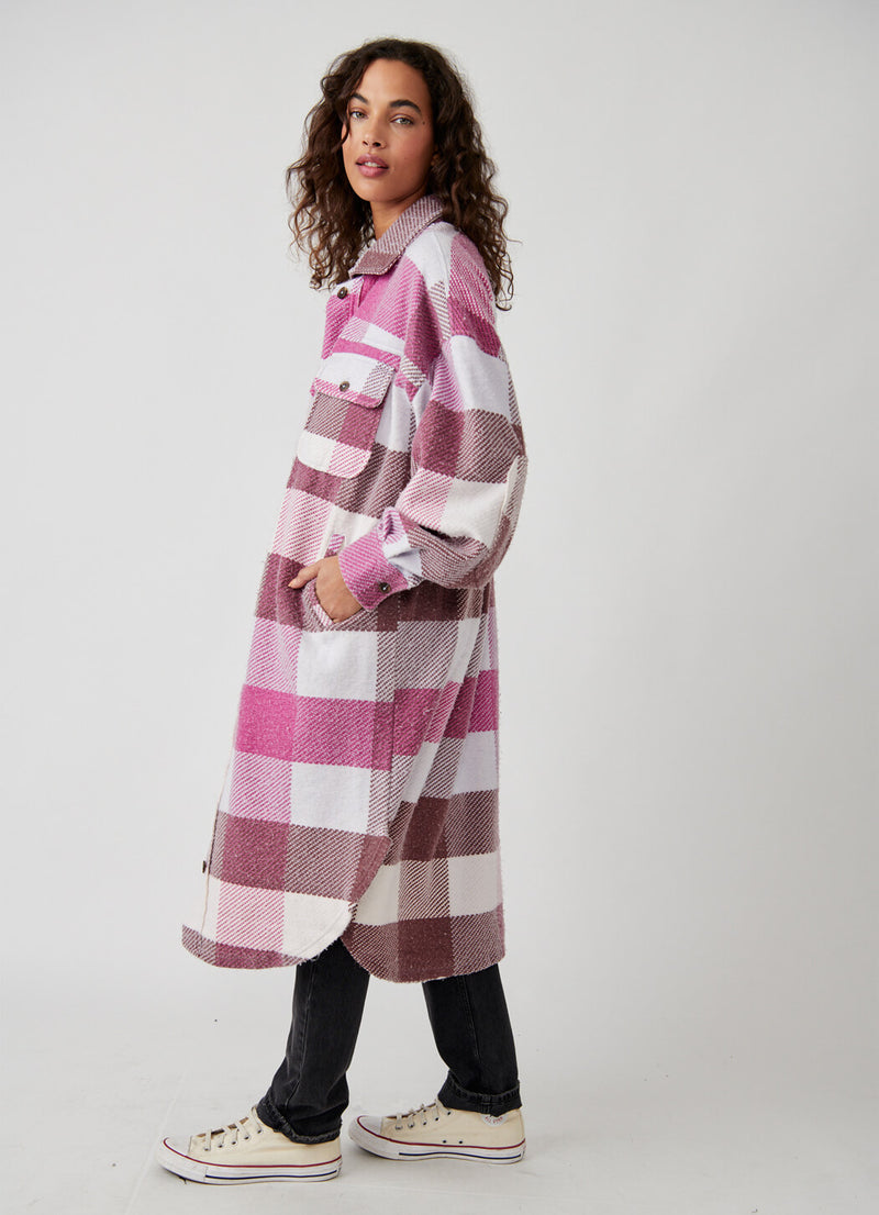 Free People Plaid Long Ruby