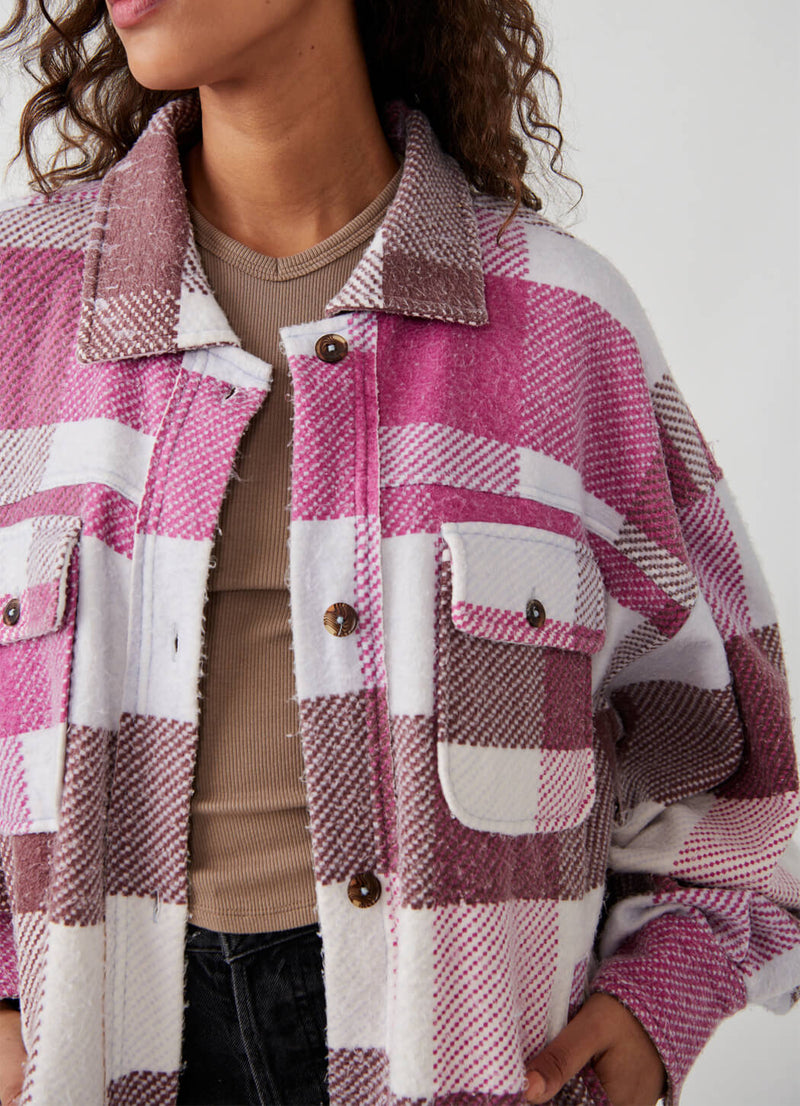 Free People Plaid Long Ruby