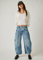 Free People Lucky You Mid Rise Barrel Jean