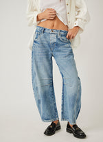 Free People Lucky You Mid Rise Barrel Jean