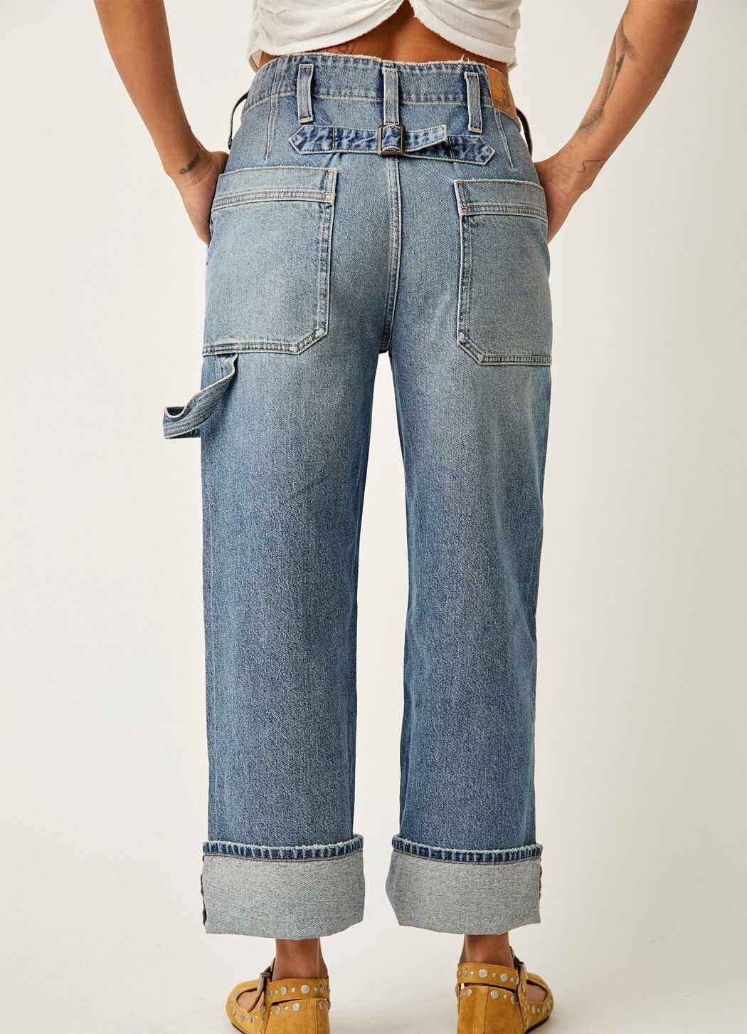 Free People Major Leagues Mid Rise Cuffed Jeans – Details Direct