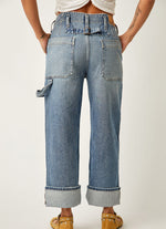 Free People Major Leagues Mid Rise Cuffed Jeans