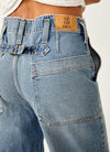 Free People Major Leagues Mid Rise Cuffed Jeans