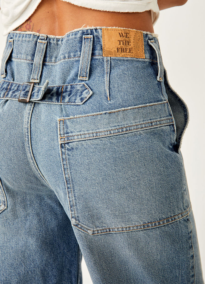 Free People Major Leagues Mid Rise Cuffed Jeans