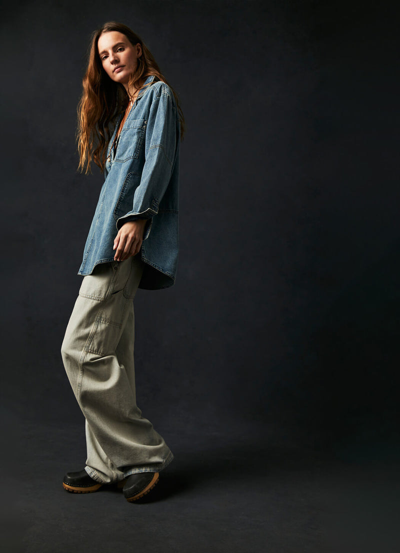 Free People Peyton Denim Pullover