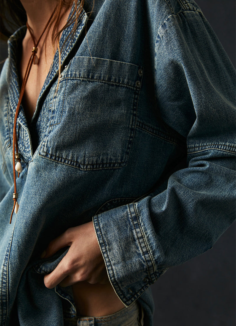 Free People Peyton Denim Pullover