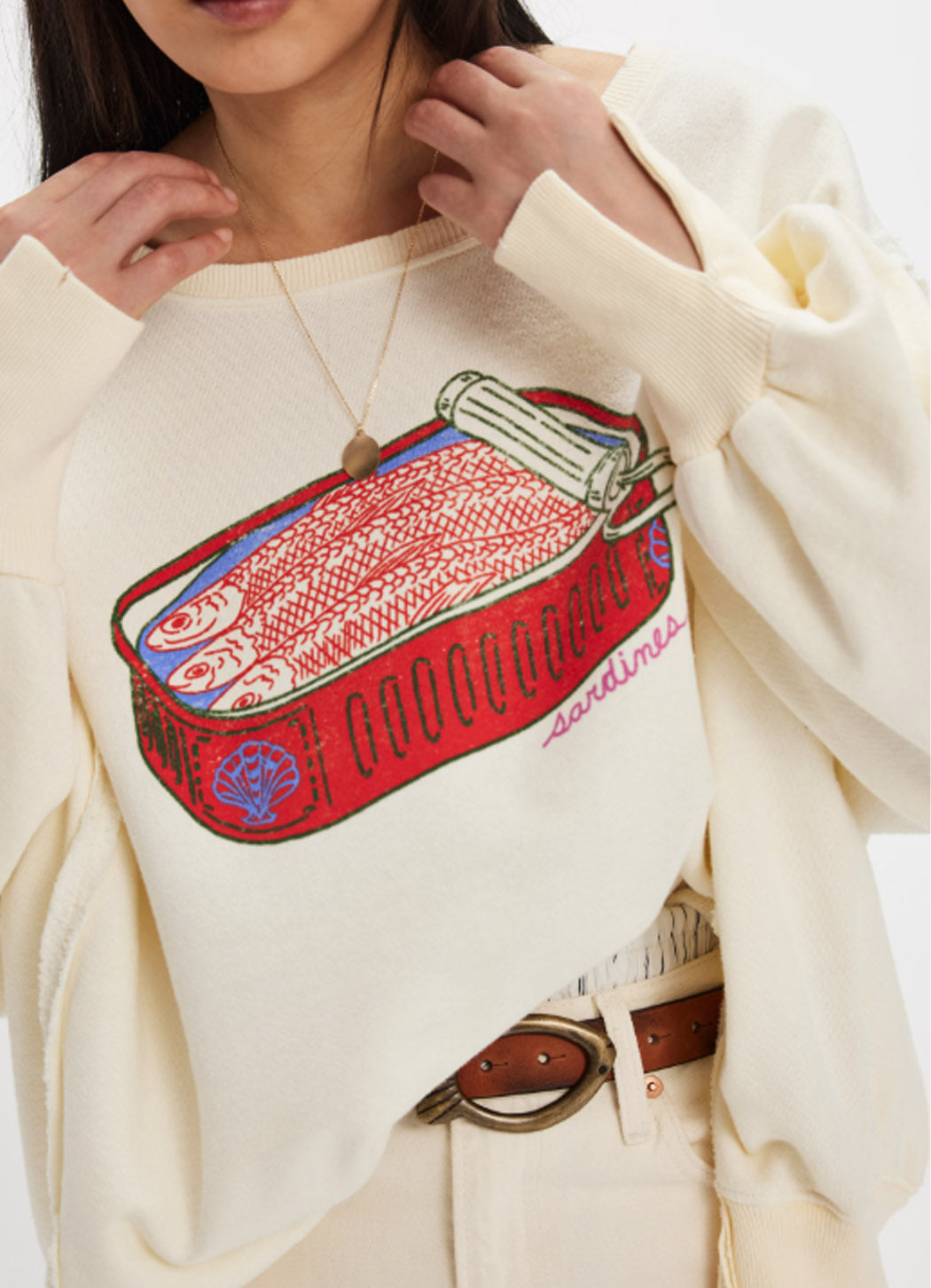 Free People Graphic Camden Sweatshirt in Sardine Combo