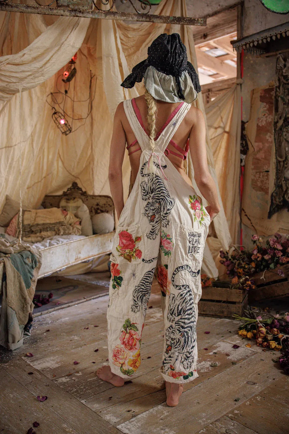 Magnolia Pearl Birch Floral Love Overalls