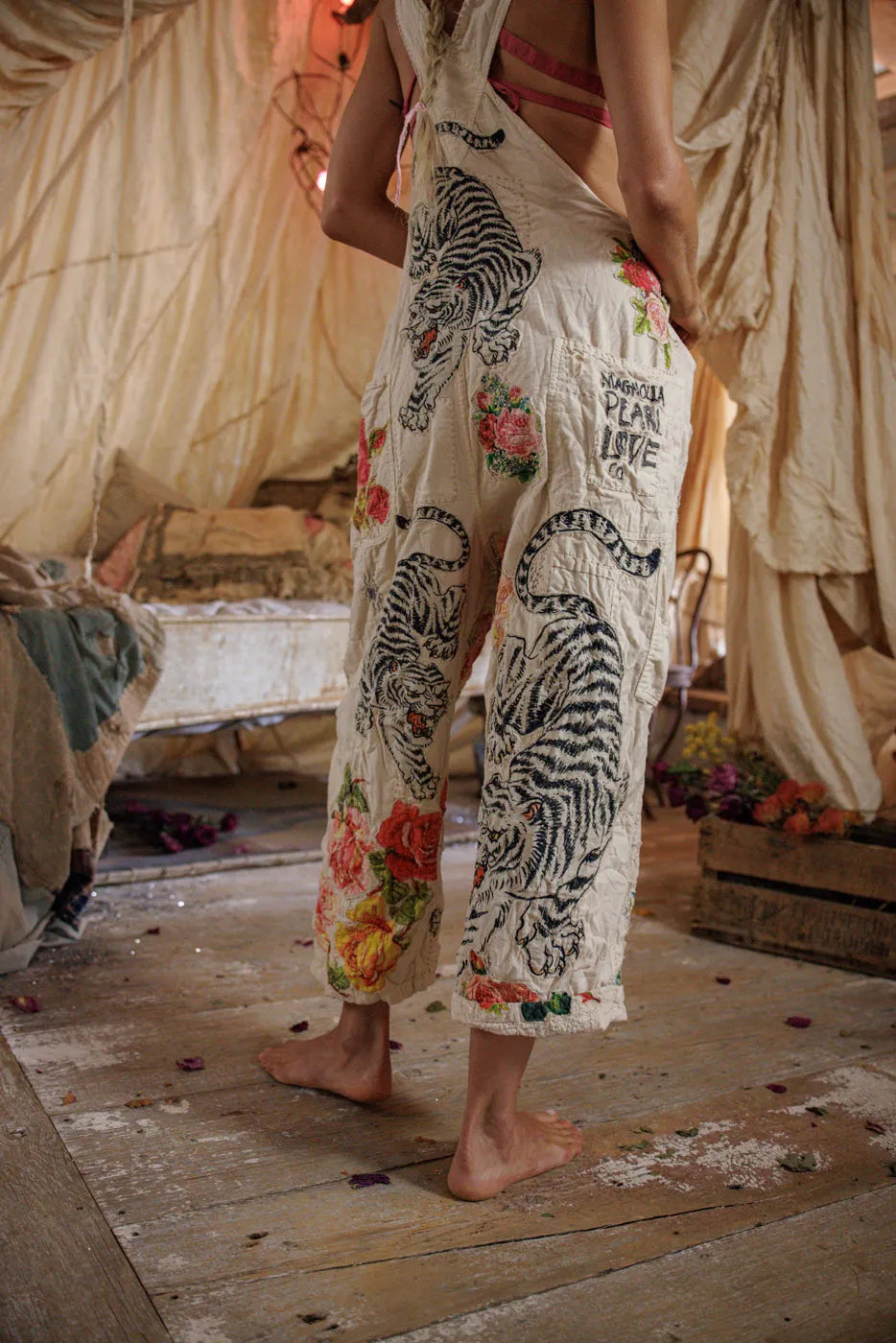 Magnolia Pearl Birch Floral Love Overalls