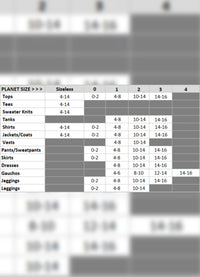 Planet Size Chart