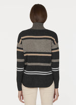 Autumn Cashmere Striped Mock Neck Sweater
