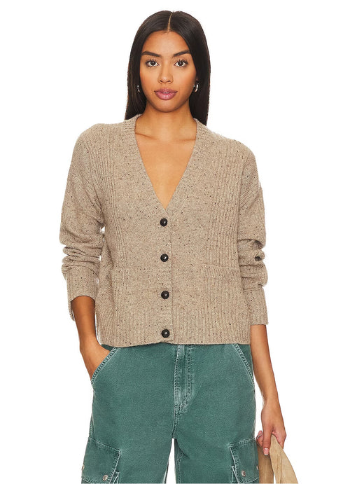 Autumn Cashmere Boxy Cuffed V Neck Cardigan
